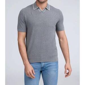 NEW RAFFI oliver knitted polo in grey